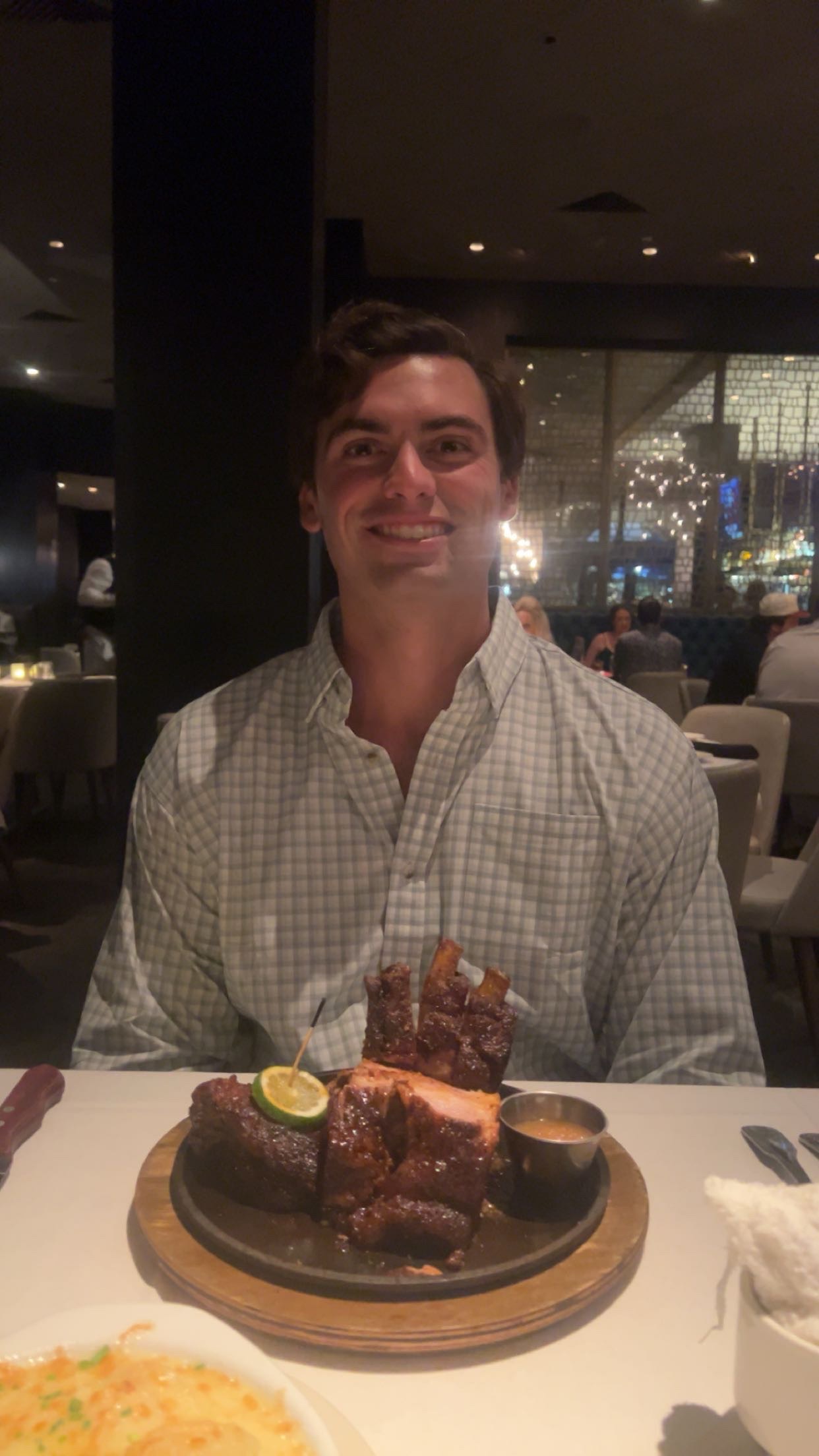 Holden enjoying a great meal